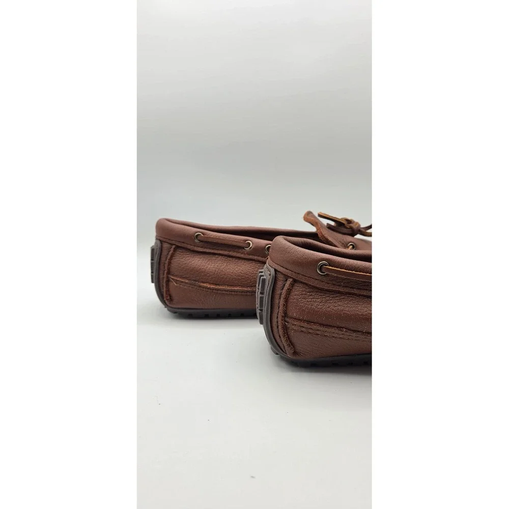 Minnetonka Moosehide Weekender Men's Moccasins 10 Carmel Brown Leather Loafers
